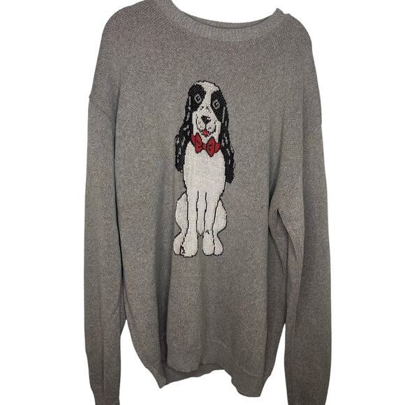Sweater Hound Custom Dog Crewneck Knitted Sweater Size XXL Gray Whimsical - Picture 1 of 7